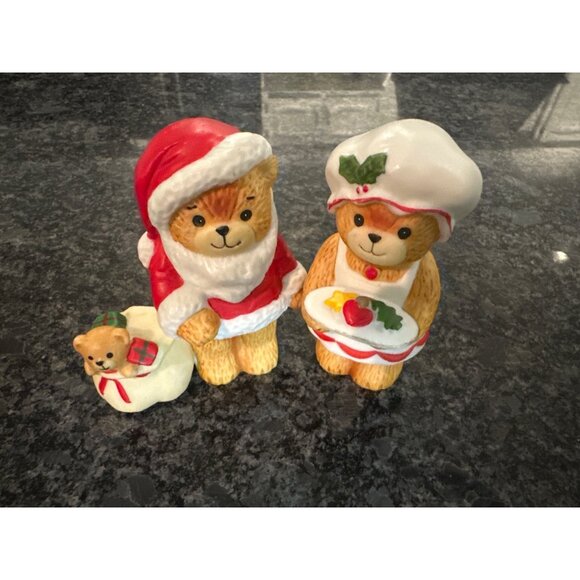 Enesco Imports Christmas Teddy Bear Figurines - Santa & Chef Bear Set - Picture 2 of 10